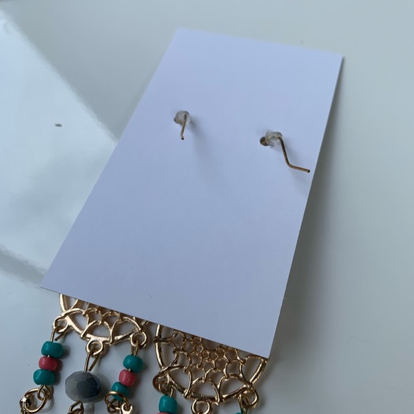 Boho dream catcher hoop earrings - Picture 4 of 5